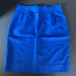 100% wool royal blue vintage mini skirt size 6